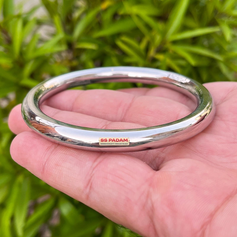 8mm Stainless Steel Round Smooth Punjabi Kada