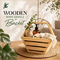 Wooden Rope Handle Basket