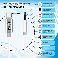 EVM CAUX-01 USB C to 3.5mm AUX Cable - Black