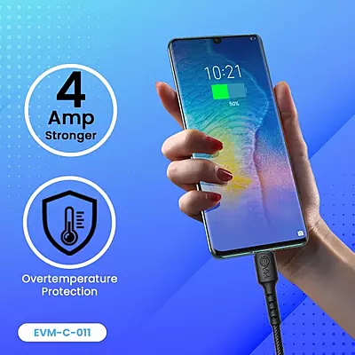 CABLE EVM MICRO USB 4A C-011 BLACK