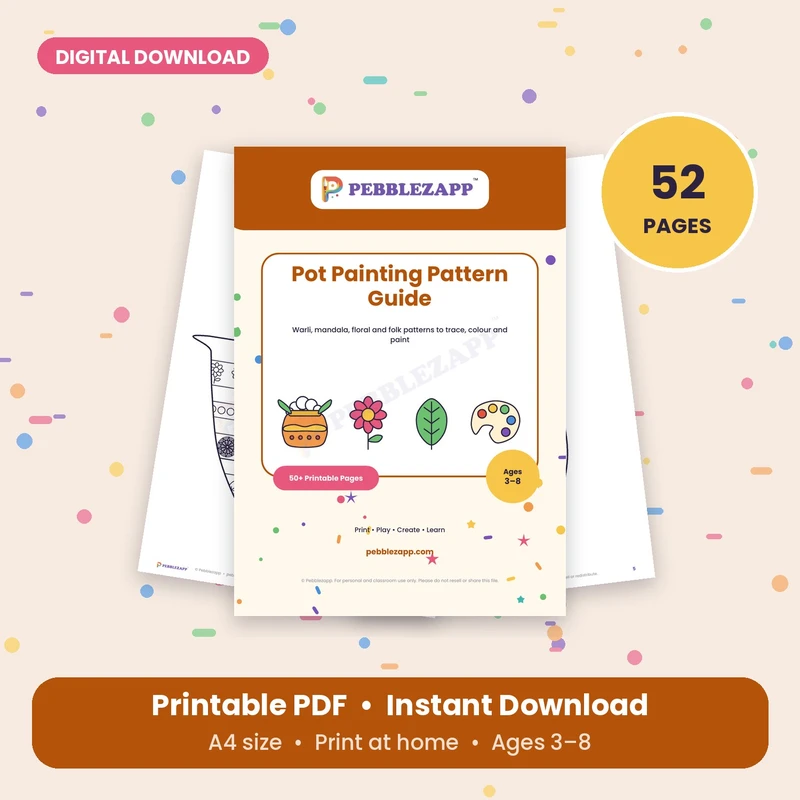 Pot Painting Pattern Guide – 40 Designs – 52 Pages