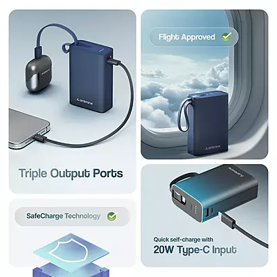 POWER BANK AMBRANE 20000MAH MINICHARGE20 BLACK/GREY