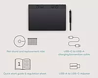 Wacom Medium 8.5-inch Graphic Tablet (Red and Black) & collar microphone