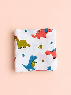 Organic Muslin Swaddle Wrap (100x100 cm) –  Dino Trails