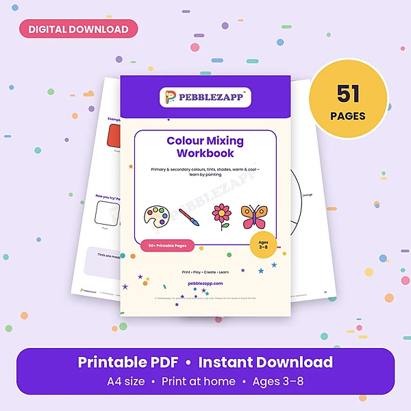 Colour Mixing Workbook for Kids โ 51 Pages
