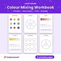 Colour Mixing Workbook for Kids – 51 Pages
