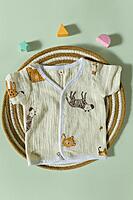 Premium Crinkled Muslin Cotton Jhabla (3-6 Months) – With Sleeves