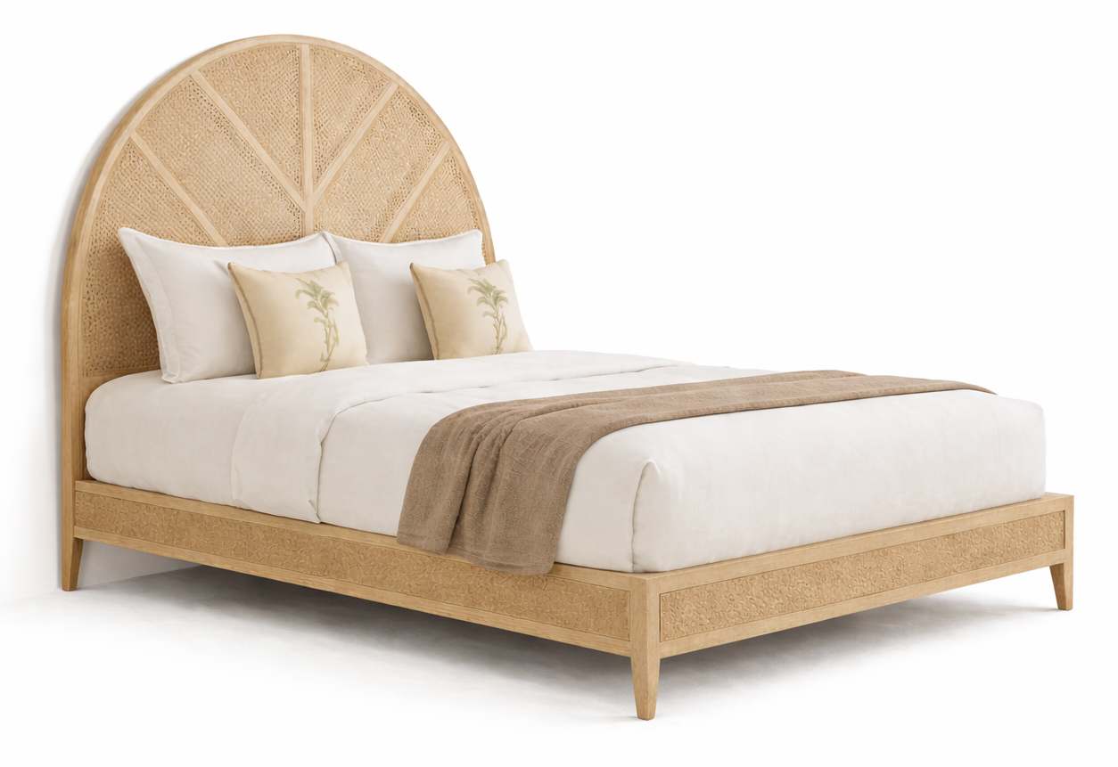 Laura Rustic Finish Hotel King Size Bed