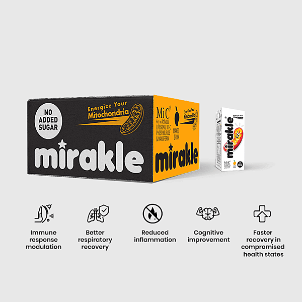 MIRAKLE the Liposomal Vitamin-C Drink ( No Added Sugar)-12 Piece Pack