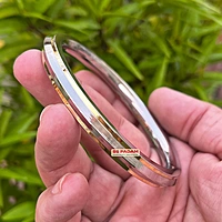 8mm Stainless Steel Edge Dual Brass Ring Punjabi Kada