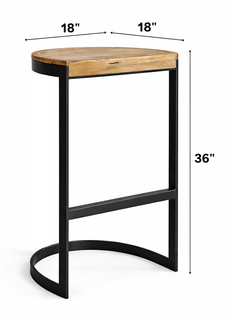 Crosby Industrial Half Round Bar Stool