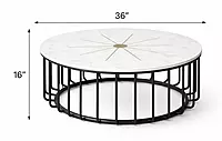 Lark Marble Top Inlay Coffee Table