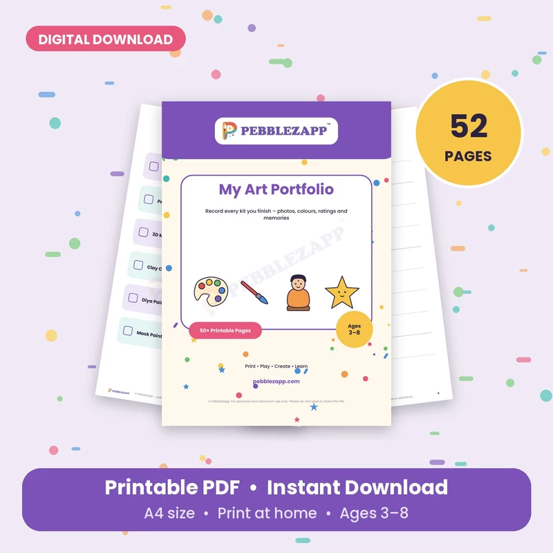 My Art Portfolio for Kids – 52 Pages