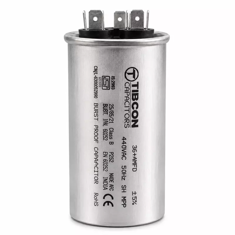 TIBCON 36+4 MFD (50x102) 440V AL MT AIR CONDITIONERS BURST PROOF CAPACITOR