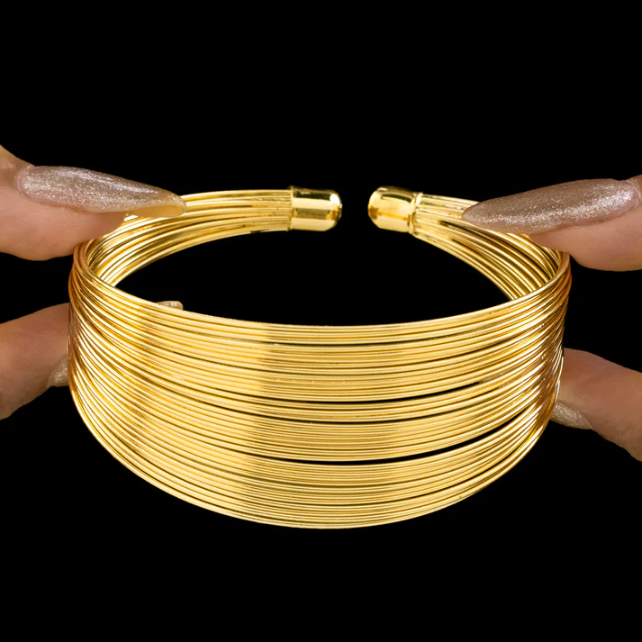 Anti-Tarnish Bold & Gold Layered Bangle Bracelet