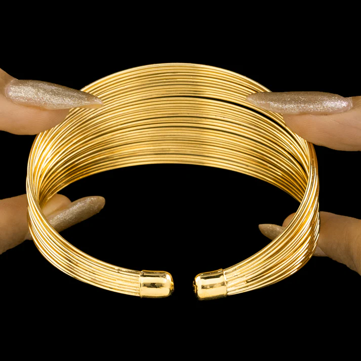 Anti-Tarnish Bold & Gold Layered Bangle Bracelet