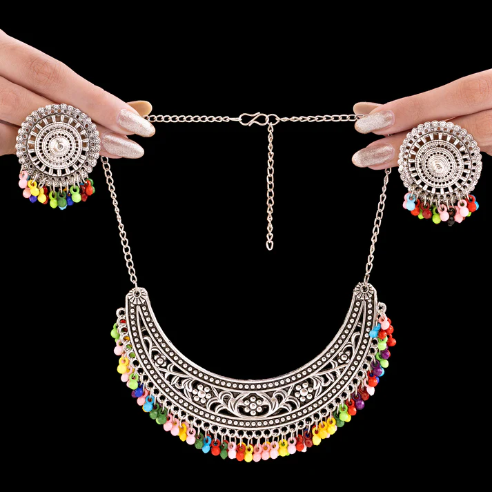 Anti-Tarnish Vintage Necklace Set With Earrings