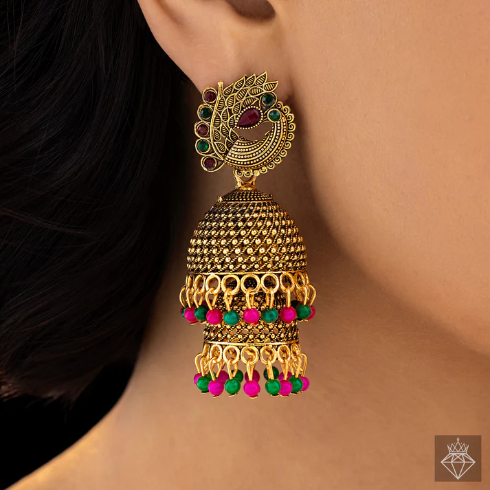 Anti-Tarnish Layered Jhumka Earrings
