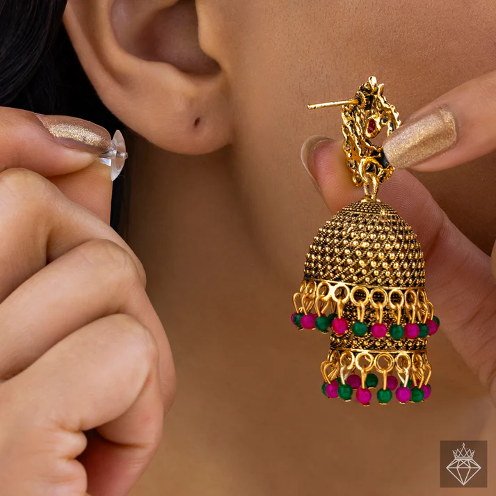 Anti-Tarnish Layered Jhumka Earrings