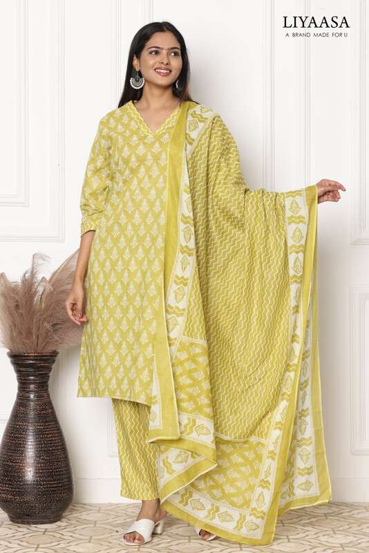 COTTON DUPPATA SET Green (Pack of all sizes)