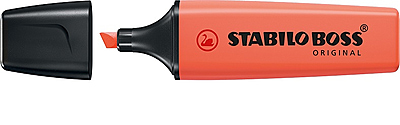 STABILO BOSS HIGH LIGHTER PASTEL CORAL RED 70/140