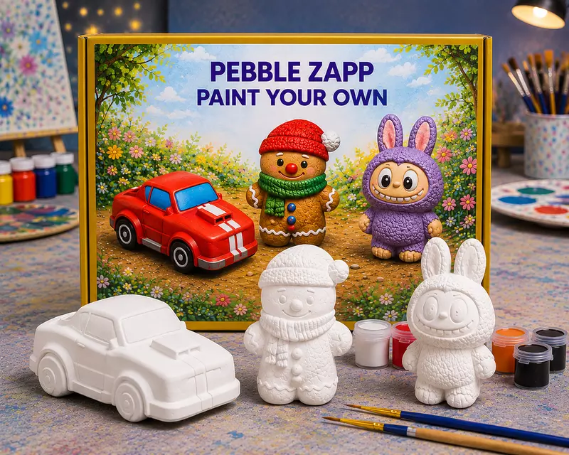 Reusable Big Car, Labubu & Gingerbread Man DIY Painting Kit – Paint Your Own Creative Collection