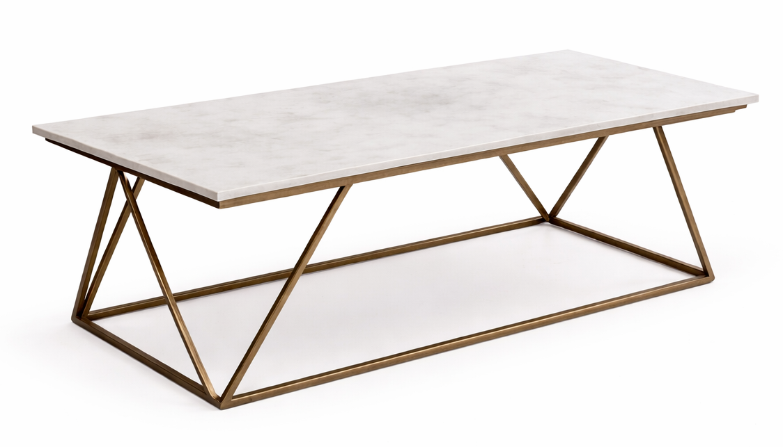 Coasters White Marble Top Coffee Table