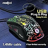 Frontech MS-0082 Wired Optical Mouse – 1000 DPI | Ergonomic Grip | Smooth Tracking | USB Plug & Play | PC & Laptop Mouse