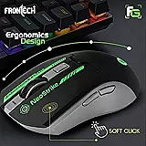 Frontech MS-0059 Wired Optical Mouse – USB | 1000 DPI | Ergonomic Grip | Smooth Tracking | PC & Laptop Mouse