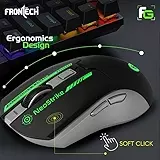 Frontech MS-0059 Wired Optical Mouse – USB | 1000 DPI | Ergonomic Grip | Smooth Tracking | PC & Laptop Mouse