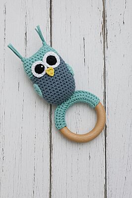 Tiny Hoot – Crochet Owl Baby Teether Rattle Tiny Hoot – Crochet Owl Baby Teether Rattle