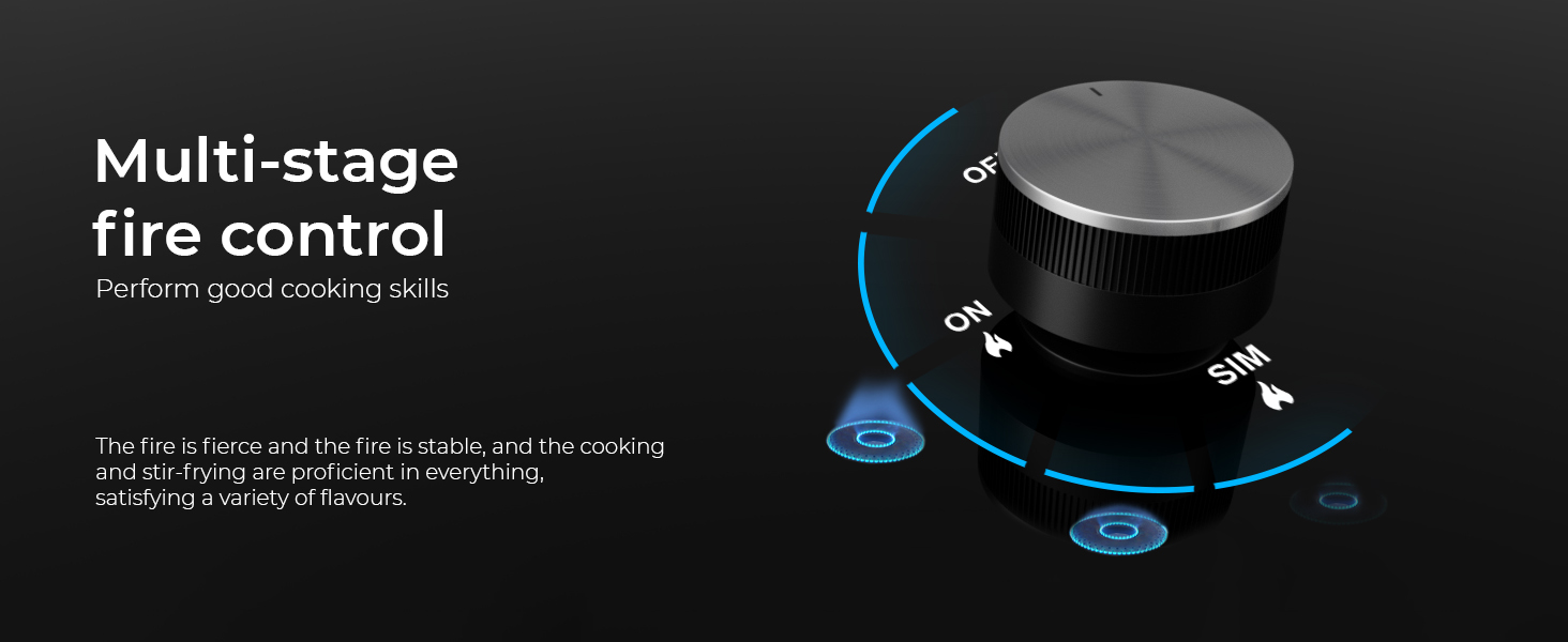 3 Burner Glass Hob Top Cooktop Manual Ignition