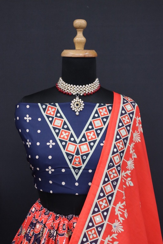 Digital Print Muslin Cotton Lehenga Choli D.44