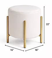 Bristol Upholstered Metal Legs Pouff