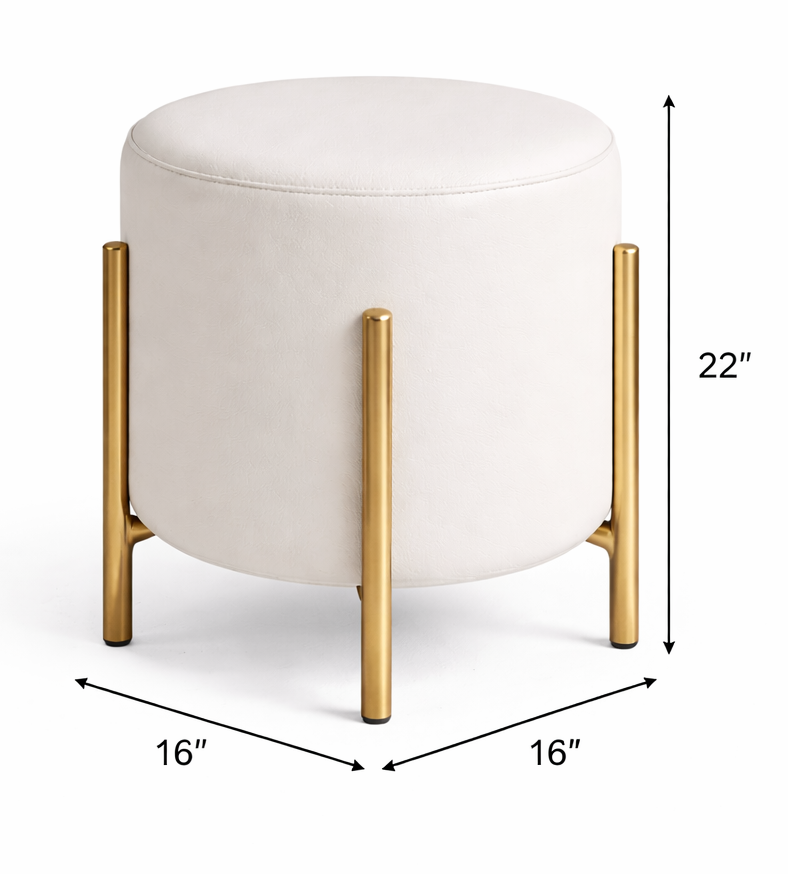 Bristol Upholstered Metal Legs Pouff