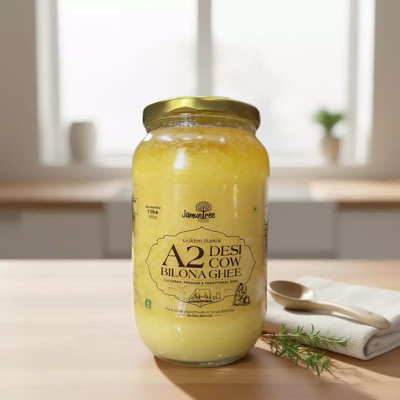 Golden Barkat Desi Cow Ghee 1Ltr - Glass Jar