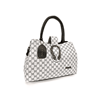Monogram Print Handbag with Dual Handles