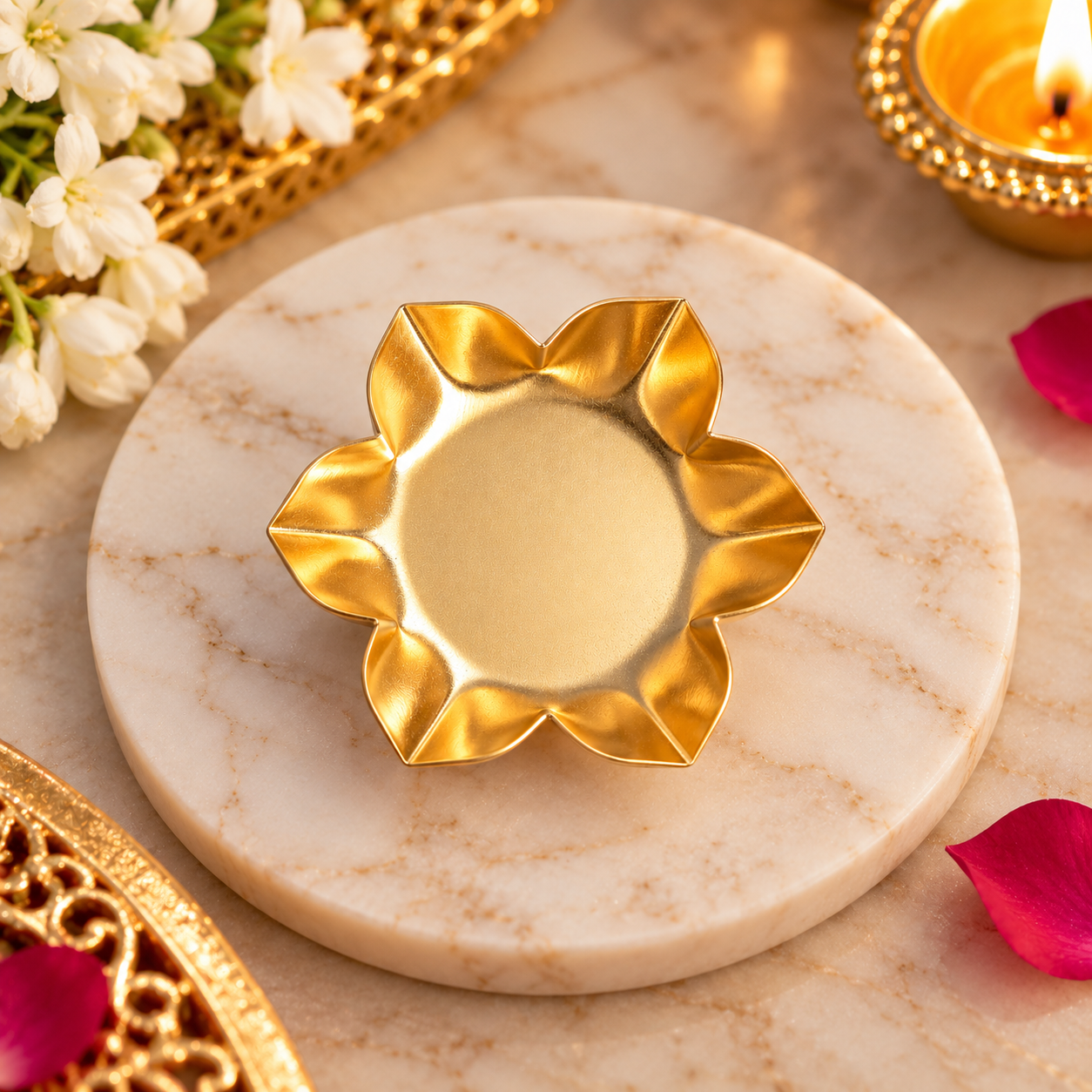 Metal Urli - Lotus - 2.5inch