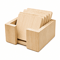 Wooden Coaster With Holder