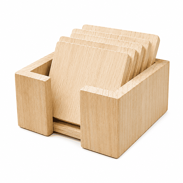 Wooden Coaster With Holder