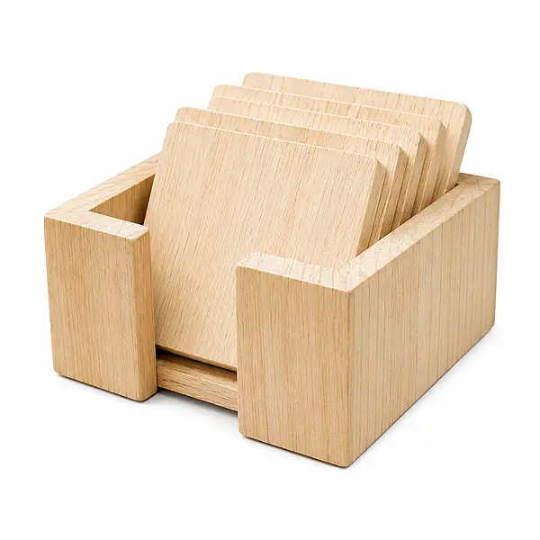 Wooden Coaster With Holder