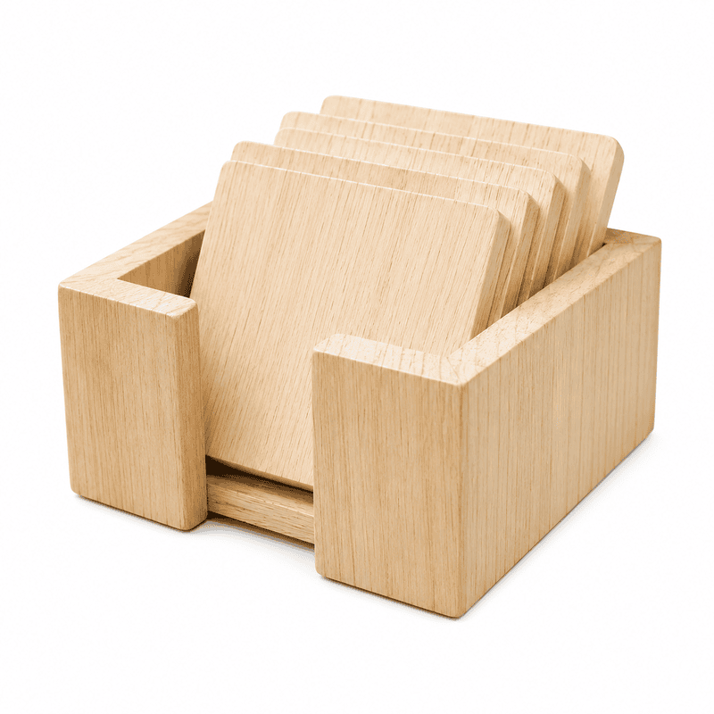 Wooden Coaster With Holder