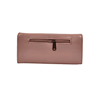 Leather Clutch Wallet with Silver Turn-Lock Closure