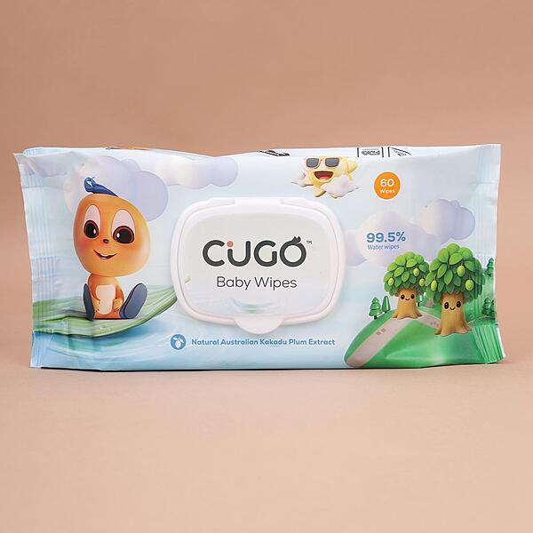 Cugo - 99.5% Water Wipes with Australian Kakadu Plum Extract - 60 counts