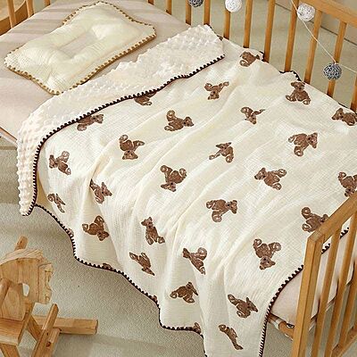 Muslin Mini Quilt Blanket – Dotted Double-Layer Comfort (110 × 100 cm) | Assorted Designs