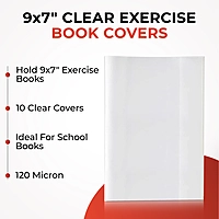 Pack of 10 9x7"" Clear Exercise Book Covers by Janrax