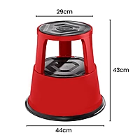 Blue Metal Rolling Kick Step Stool with 150kg Capacity