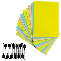 Pack of 12 A4 Assorted Coloured Whiteboards with 12 White Board Marker Pens