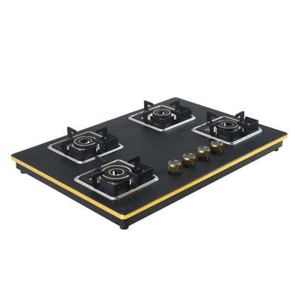 Shine Gold Four Burner Gas Stove | Hob Top Auto Ignition