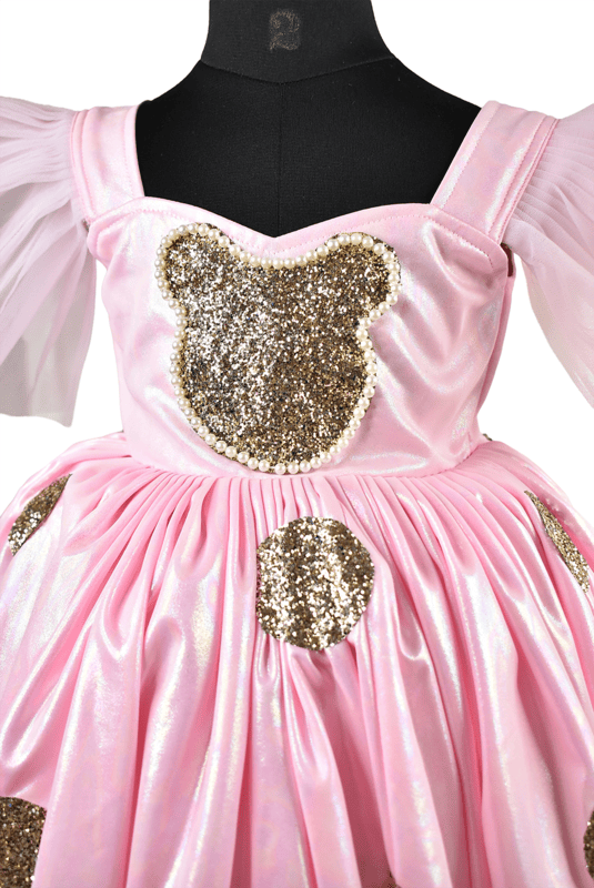 Baby Pink Glitter Teddy Dress